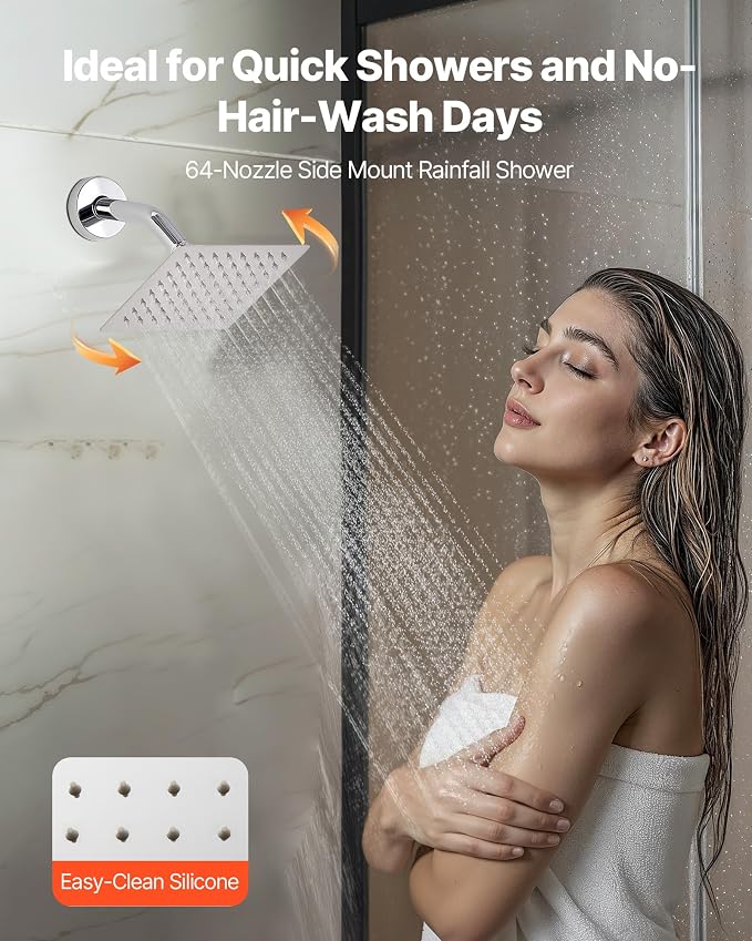 VEVOR Shower Faucet Set, 12 Inch Thermostatic Ceiling Mount Rainfall Shower - Image 6