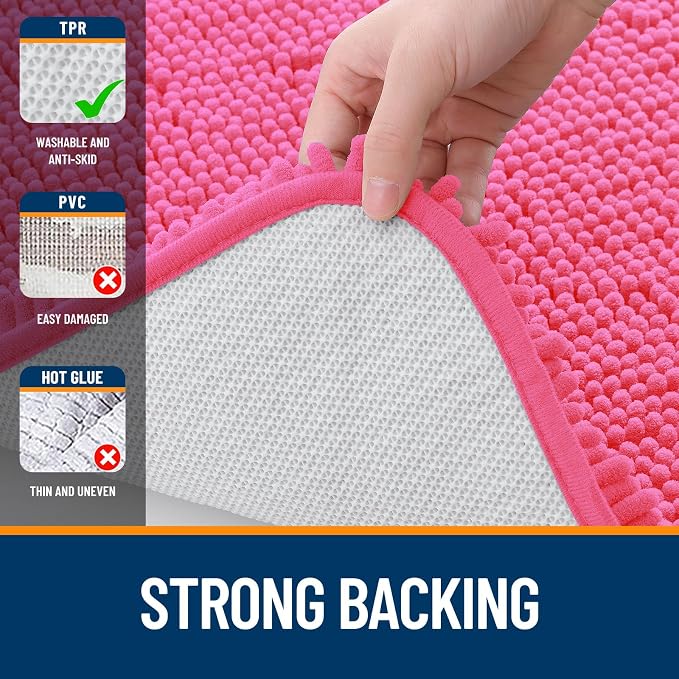 OLANLY Bathroom Rugs 70x46, Extra Soft Absorbent Chenille Bath Rugs, Rubber - Image 6