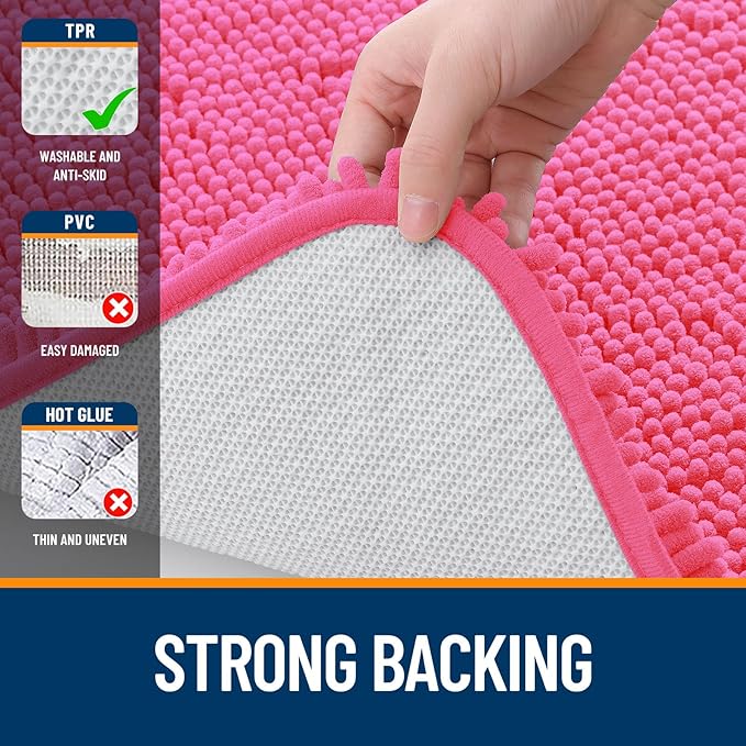 OLANLY Toilet Rugs U-Shaped 24x20, Extra Soft Absorbent Chenille Contour - Image 6