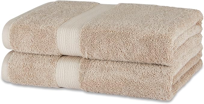 Amazon Basics Fade-Resistant 100% Cotton Bath Towel, 2 Pack by AmazonBasics