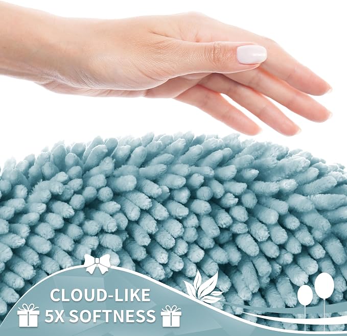 Yimobra Toilet Rugs U Shaped Washable, Extra Thick Soft Absorbent Chenille - Image 3