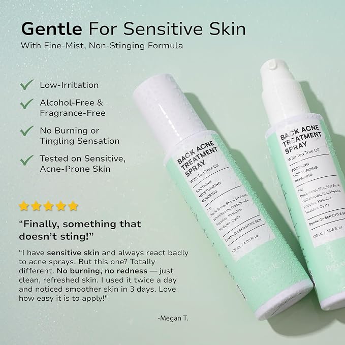 Back and Body Acne Treatment Spray: 2% Salicylic Acid & Tea Tree Oil Bacne Spray - Image 6