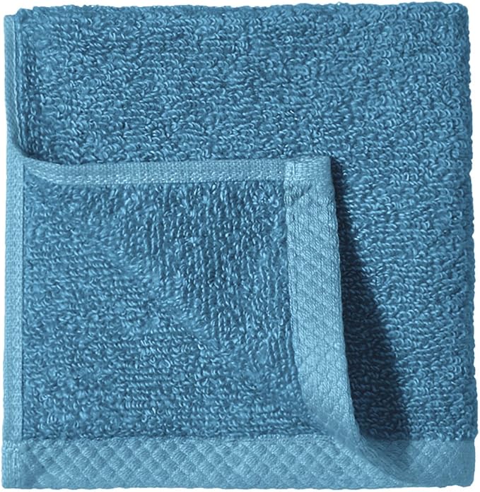 Amazon Basics Cotton Washcloths, Lake Blue - Image 2