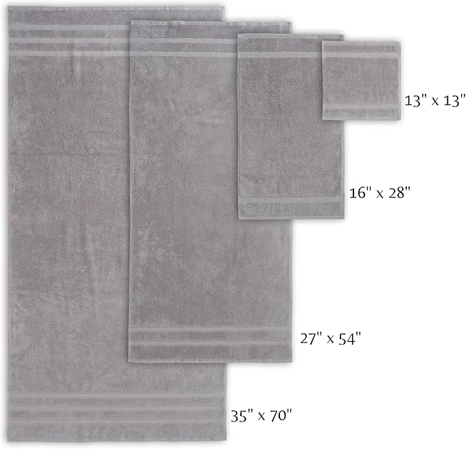 SOFE H&L | Olea Luxury Turkish Cotton Bath Towels Set of 4 : 4 Wash Cloths Cool - Image 4