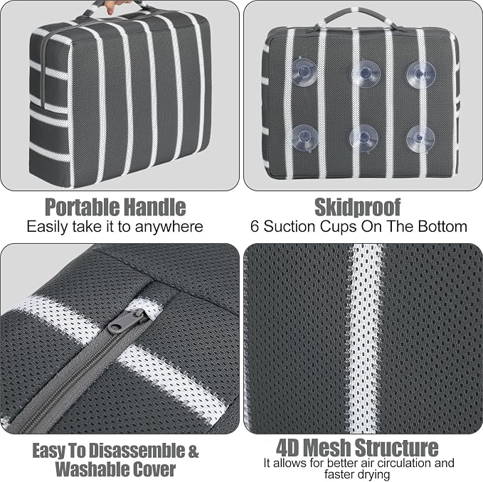 2 Pcs Hot Tub Booster Seat Weighted Spa Bathtub Booster Cushion - Image 3