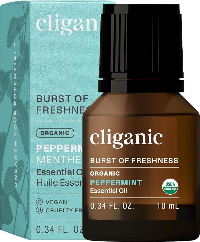 Cliganic Organic Peppermint Essential Oil, 100% Pure Natural Undiluted by Cliganic