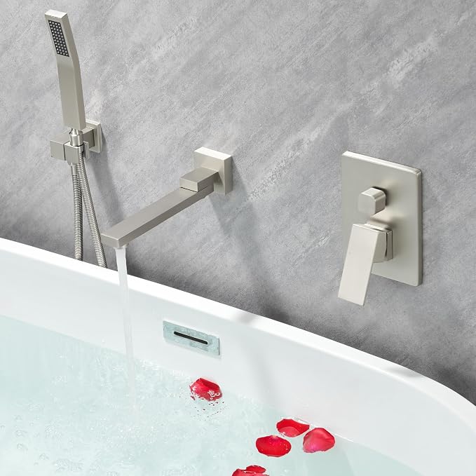 DASAN Swiveling Wall Mount Tub Filler Faucet Set - Image 6