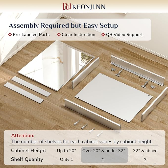 Keonjinn 20 x 26 Inch Medicine Cabinet - Image 3
