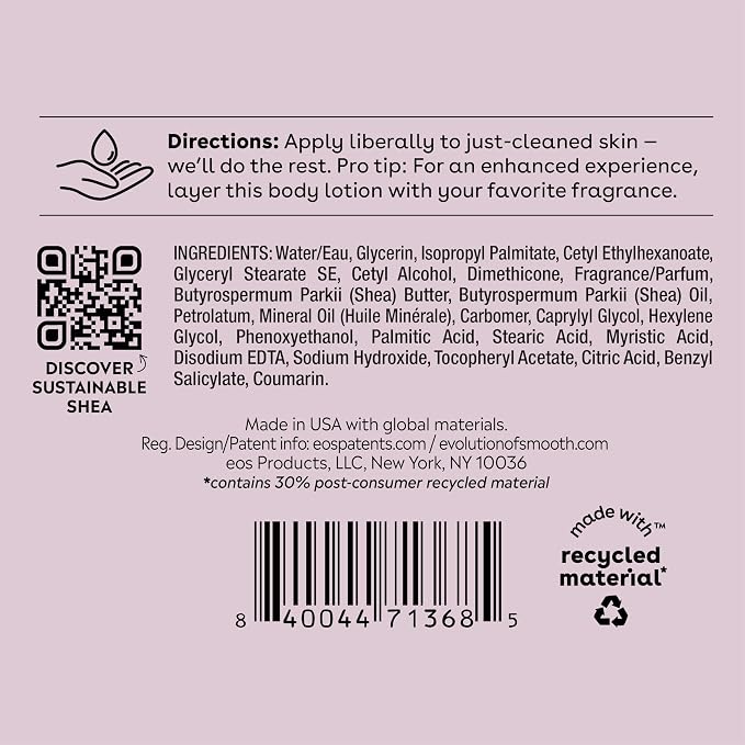 eos Shea Better Body Lotion Coconut Waters, 24-Hour Moisture Skin Care - Image 8