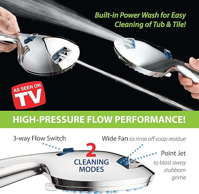 Hotel Spa AquaCare As-Seen-On-TV High Pressure 48-setting Rain & Handheld 3-way - Image 9
