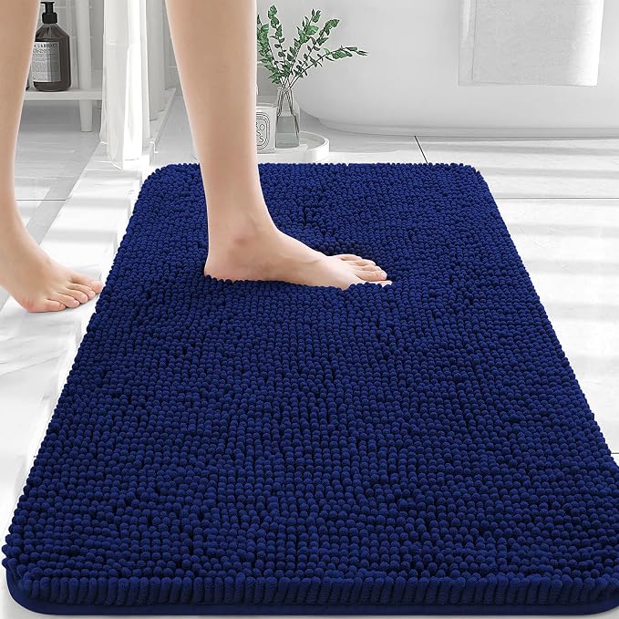 OLANLY Bathroom Rugs 30x20, Extra Soft Absorbent Chenille Bath Rugs, Rubber by OLANLY