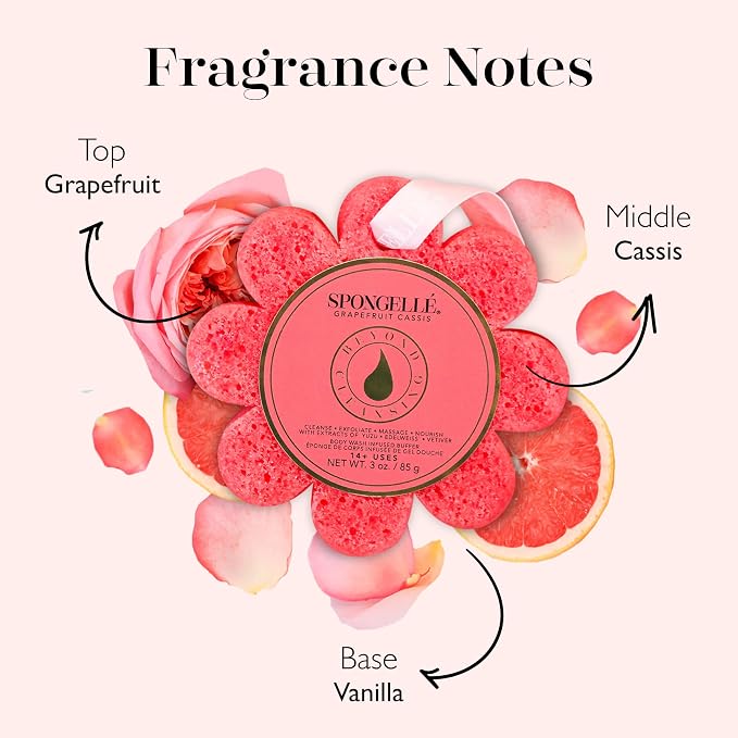 Spongelle Grapefruit Cassis Wild Flower Loofah Body Scrubber | Bath & Shower - Image 3