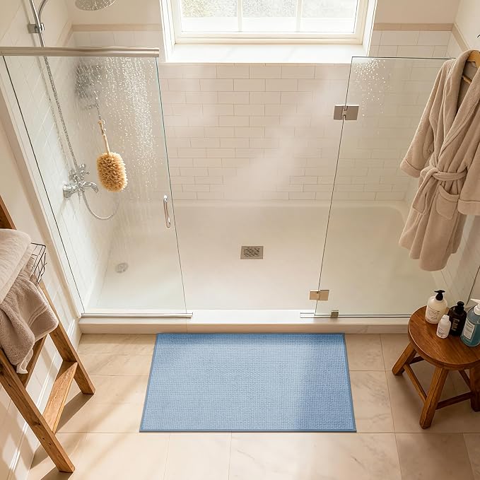 GRANNY SAYS Blue Bathroom Rugs, Soft Chenille Bathroom Mat, Absorbent Bath Mats - Image 8