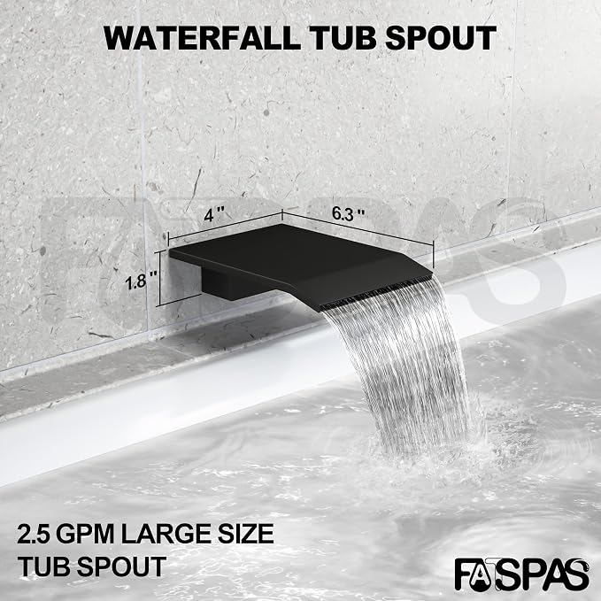 Shower System with Tub Spout, Shower Faucet Set with 10 Inch Rain Showerhead - Image 5