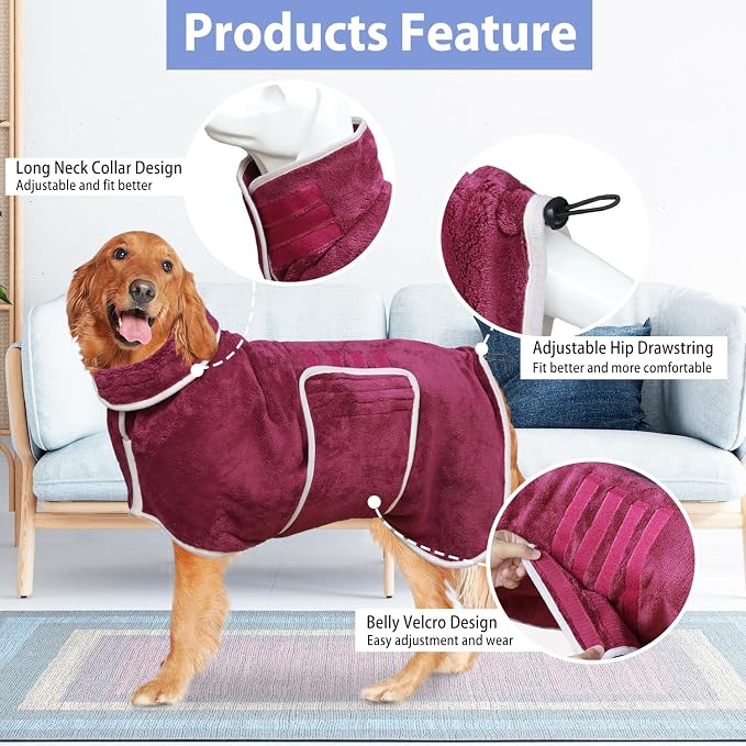 Dog Bathrobe Towel Dog Drying Coat - Image 2