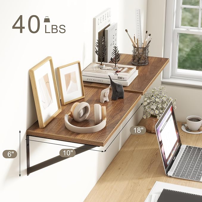 Fun Memories 18" W x10 D Floating Shelves, Farmhouse Wall Shelves Home Decor - Image 3