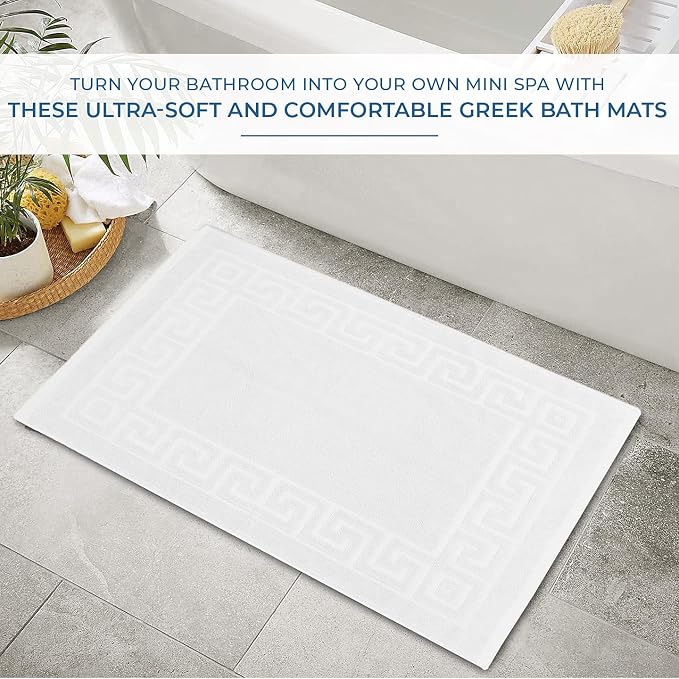 DAN RIVER Greek Cotton Bath Mats Set of 2 – Not a Bathroom Rug, Ultra Soft - Image 5
