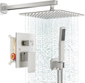 Shower Faucet Set Bathroom Square Rain Shower Head and Handle Set, Wall Mounted by FPXRNG