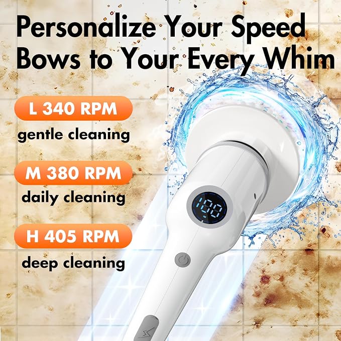 Electric Spin Scrubber, Cordless Cleaning Brush, Bathroom Shower Scrubber - Image 4