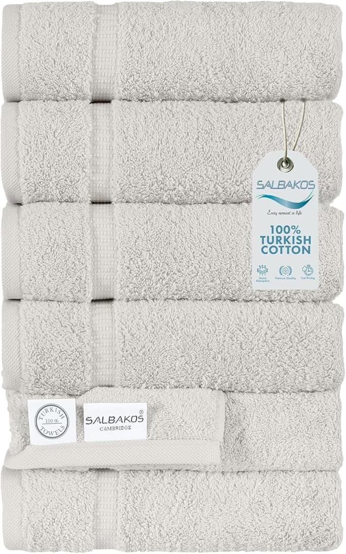 SALBAKOS 100% Turkish Cotton Hand Towel Set of 6 16x30 inch | Heirloom Quality - Image 5