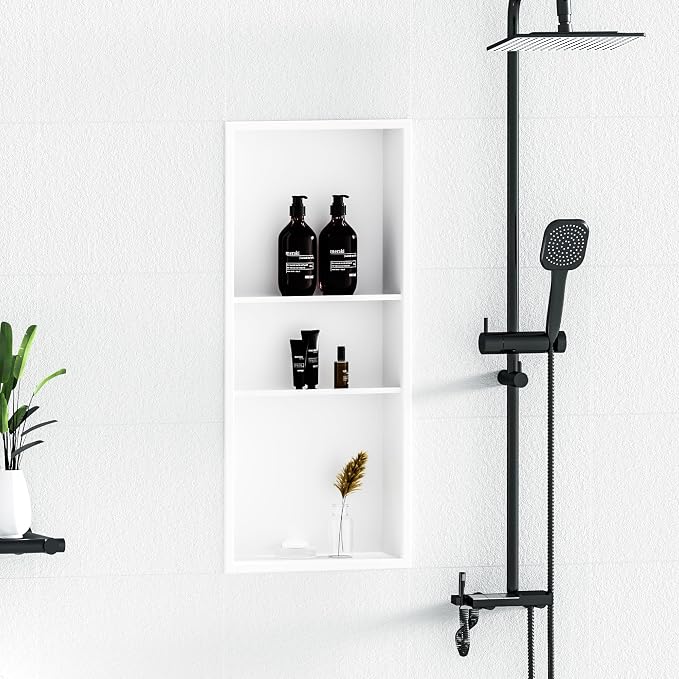 Neodrain 12X30 in Shower Niche, 3 Layers White Wall Niche Tile Ready NO Tile - Image 6