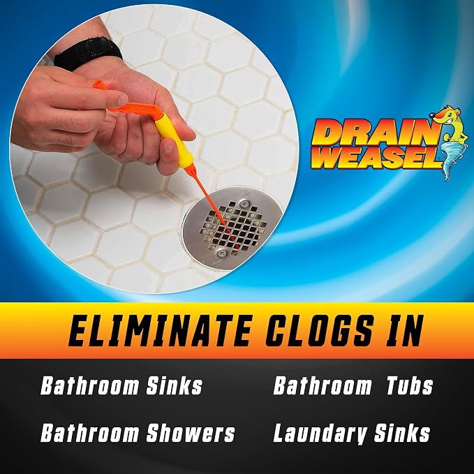 FlexiSnake Drain Weasel Sink Snake Hair Clog Remover Tool, Bathtub Drain Cleaner - Image 3