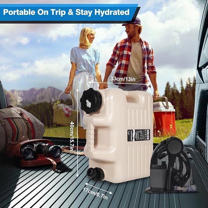 Portable Camping Shower with 5 Gallon Water Jug, 6000mAh Rechargeable Outdoor - Image 5