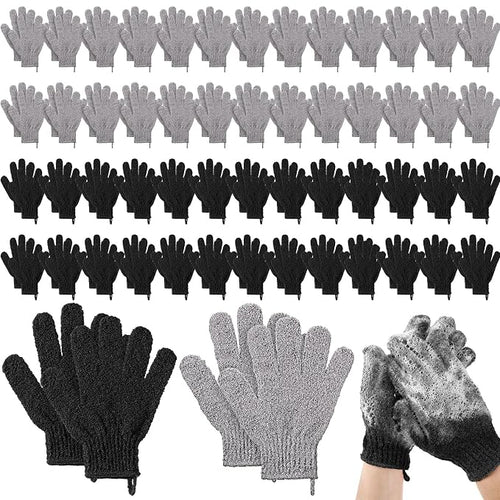 104 Pcs Exfoliating Glove Bulk Shower Gloves by Didaey