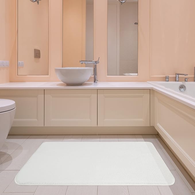 American Soft Linen 21x32 Fluffy Foamed Slip Reducer Bath Rug, Machine Washable - Image 2