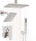 Nickel Shower System, Brushed Nickel Shower Faucet Set, 3 In 1 Push Button by esnbia