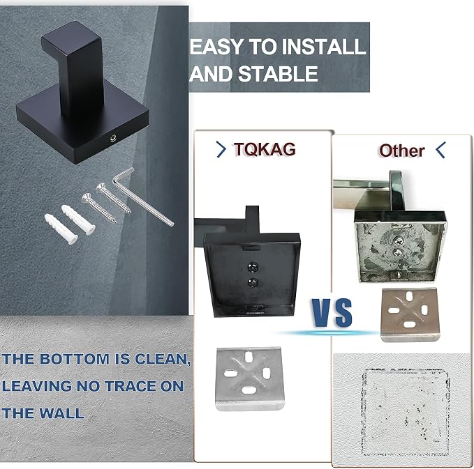 Bathroom Towel Bar Holder Sets Matte Black 4-Piece Bathroom Hardware Set - Image 6