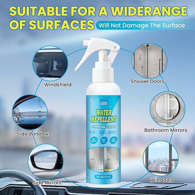 Glass Water Repellent and Rain Repellent Spray, Hydrophobic Coating - Image 5