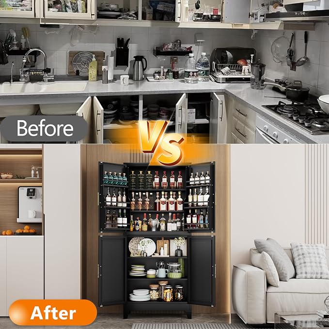 74.8" Tall Metal Food Cabinet, Storage Cabinets - Image 8