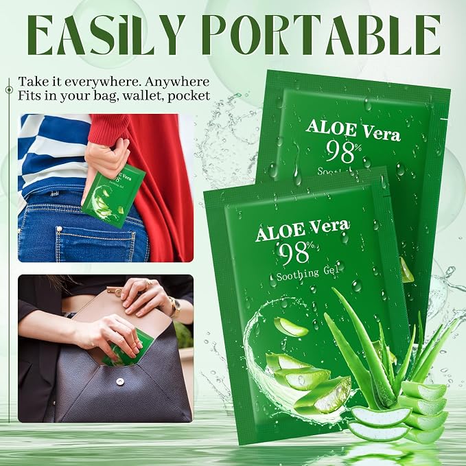 60 Pcs Travel Size Aloe Vera Gel 98% Organic After Sun Moisturizer - Image 5