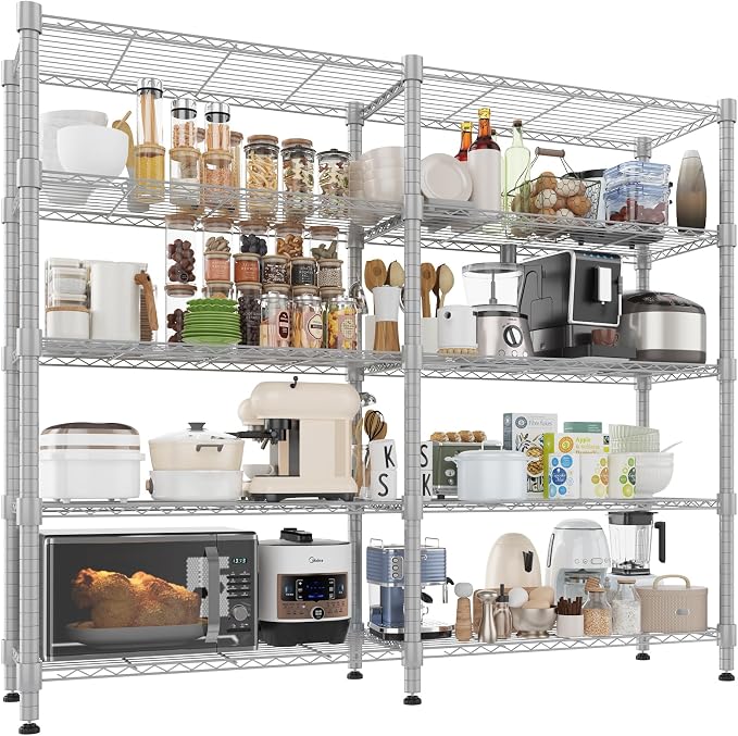 Homdox 5 Tier Storage Shelves, Heavy Duty Wire Shelving Unit, Adjustable Metal by HOMDOX