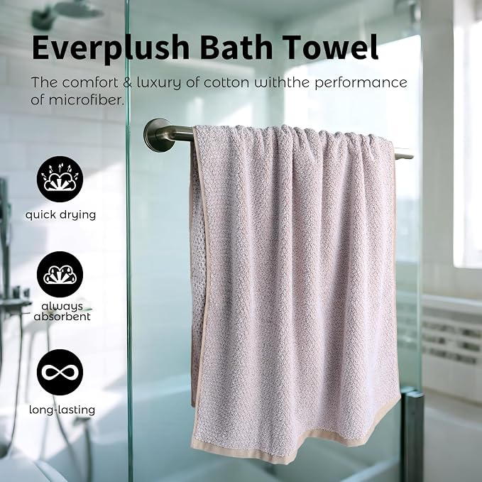 Everplush Diamond Collection Extra Large Bath Sheet Towel – 1 PK, Super Soft & - Image 3