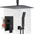SR SUN RISE 16 Inches Matte Black Shower Set System Bathroom Luxury Rain Mixer by SRSUNRISE