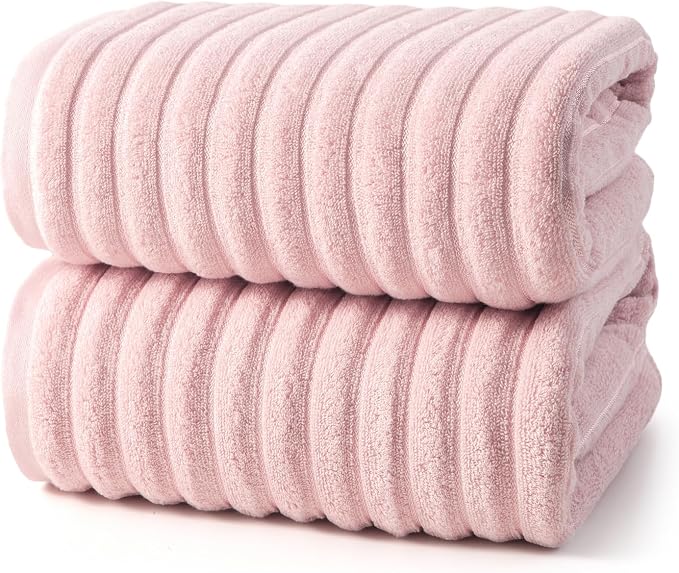 REDKISS 2Pack Large Bath Towels 31×63 inches, 100% Cotton, Super Soft and by REDKISSOnline