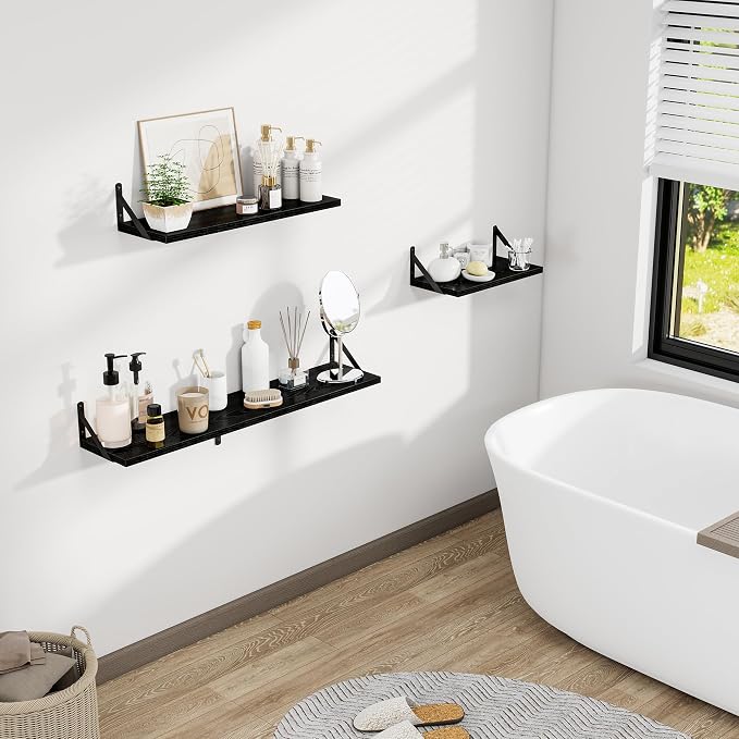 Dreamland Wall Shelves Long, 24W x 8D Wall Mounted Shelves Set of 2, Wide - Image 2