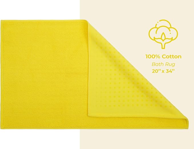 American Soft Linen Bath Rug, 20 in 34 in 100% Cotton Bath Mats Rugs - Image 5