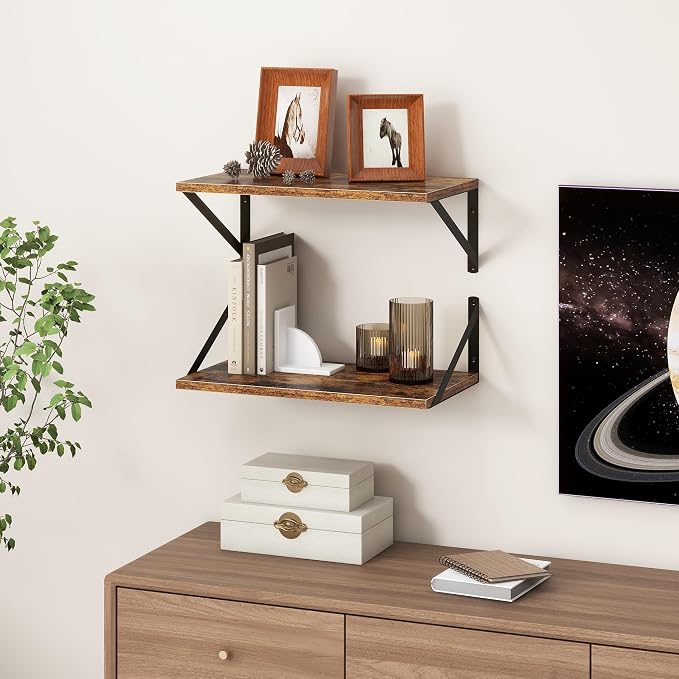 18"W x10"D Floating Shelves, Farmhouse Wall Shelves Home Decor Shelf, Deep - Image 2