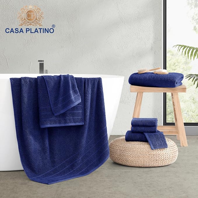 Casa Platino 100% Cotton 8 Piece Bath Towel Set - Image 3
