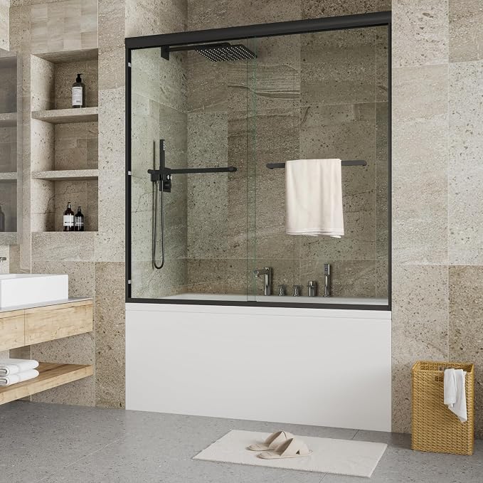 Shower Door 59" H x 60" W, Sliding Glass Design - Image 8