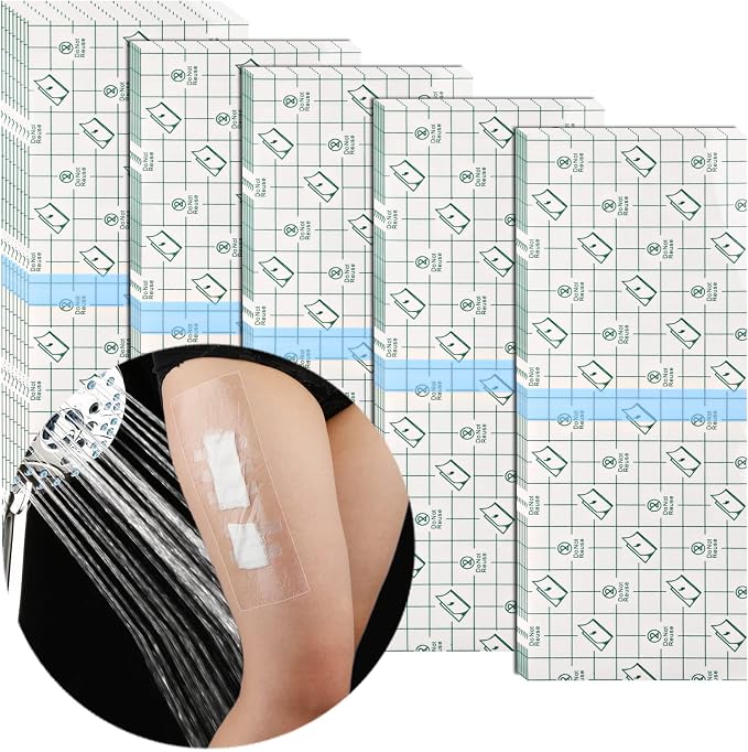 50 Pcs Waterproof Shower Protector Bandage 4"x10" by Hola+Health