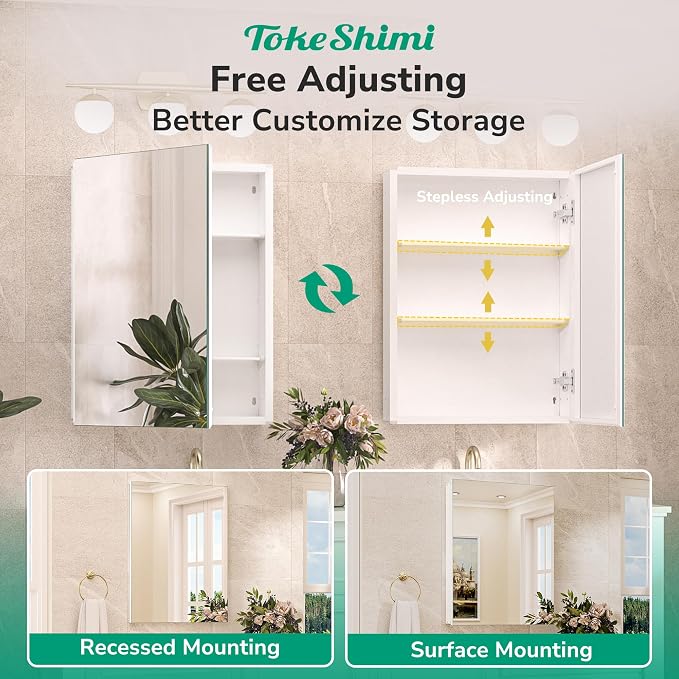 TokeShimi 36x24 Medicine Cabinet Mirror - Image 7