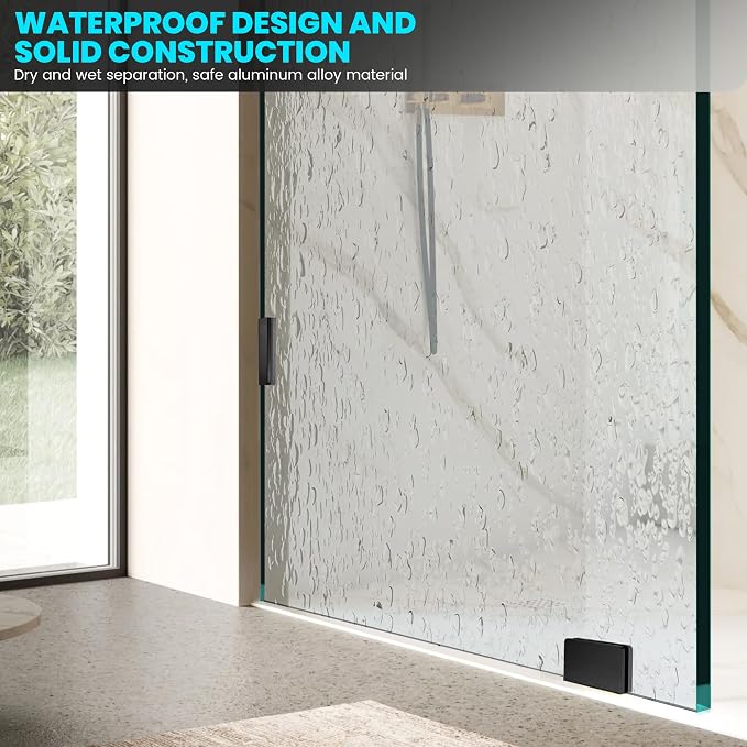 34" W ×77.2" H Shower Glass Door, Bathroom Framless Glass Shower Panel Door - Image 4
