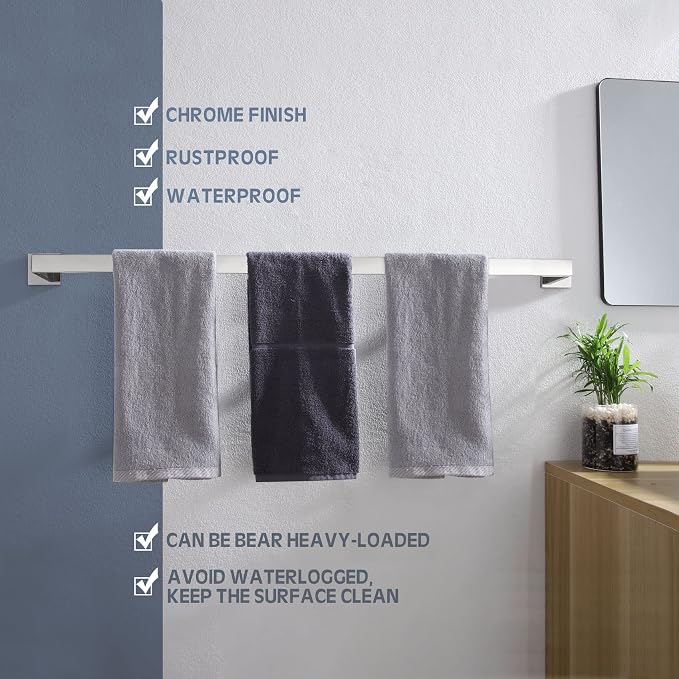 KOKOSIRI 36-Inch Single Towel Bar, Bathroom Kitchen Towel Holder, Wall Mounted - Image 3
