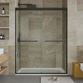 Aluminum Alloy Sliding Shower Door, 50-60" W x 72" H, Double 6mm Tempered Glass by IDEALHOUSE