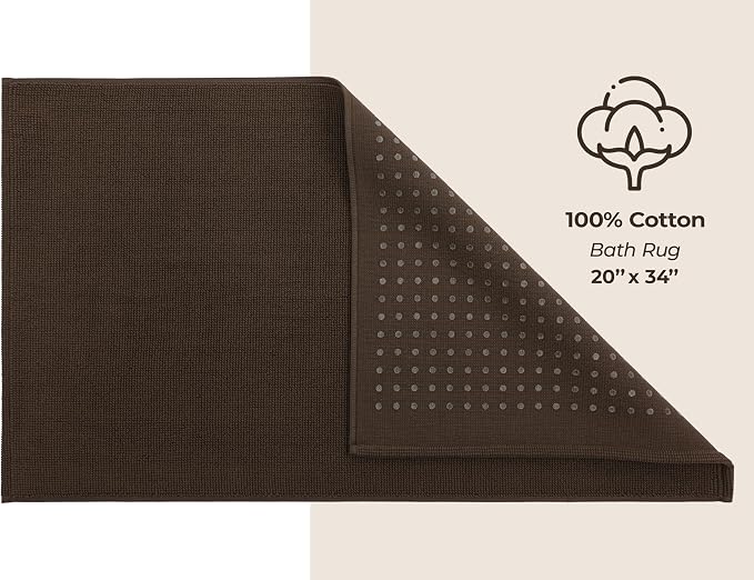 American Soft Linen Bath Rug, 20 in 34 in 100% Cotton Bath Mats Rugs - Image 5