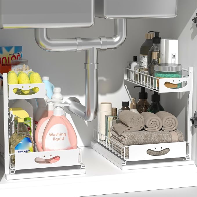 Under Sink Organizer with Pull-Out Drawers, Kitchen Sink Organizer, 2 Tier - Image 3